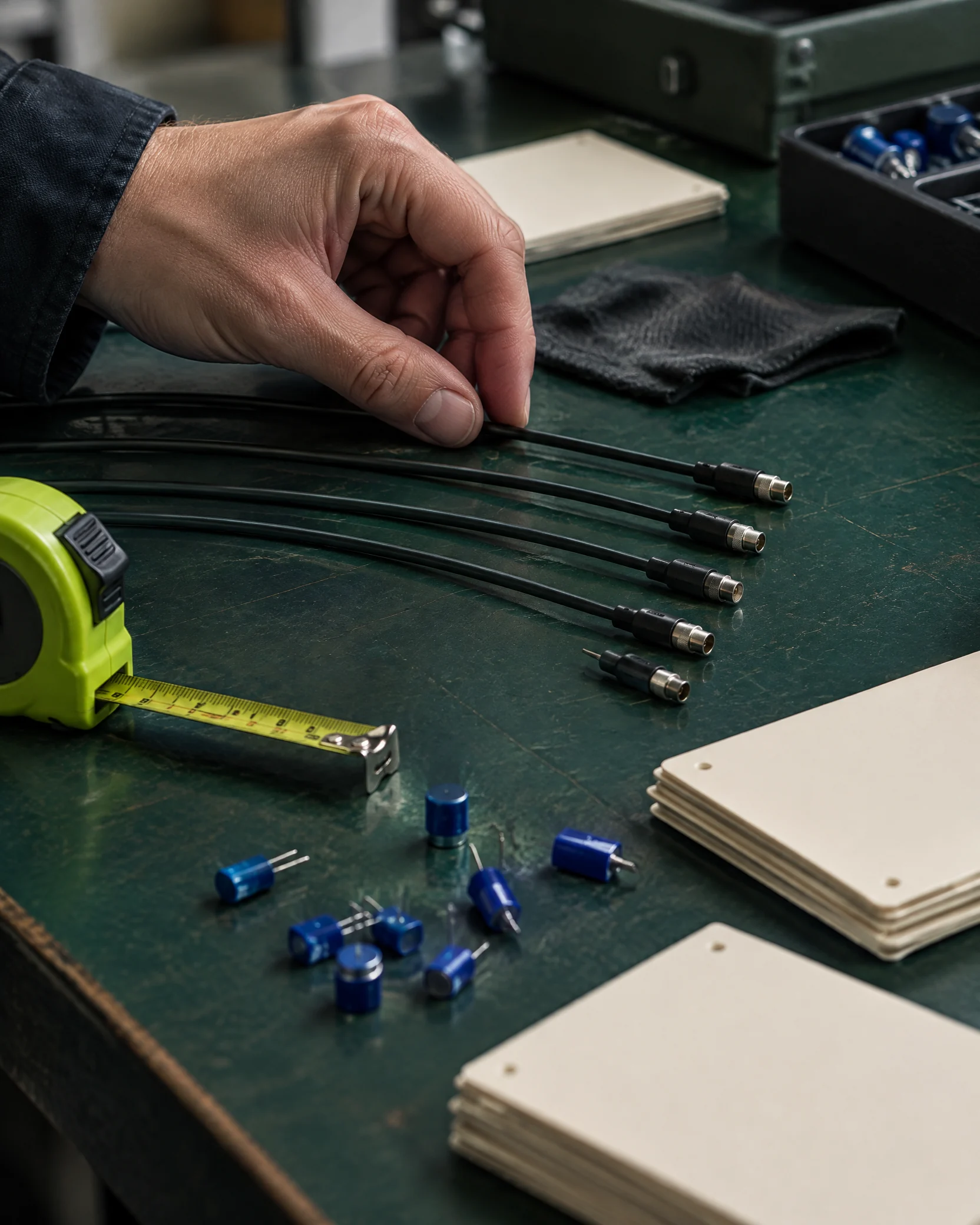 Hand arranging system connector cables
