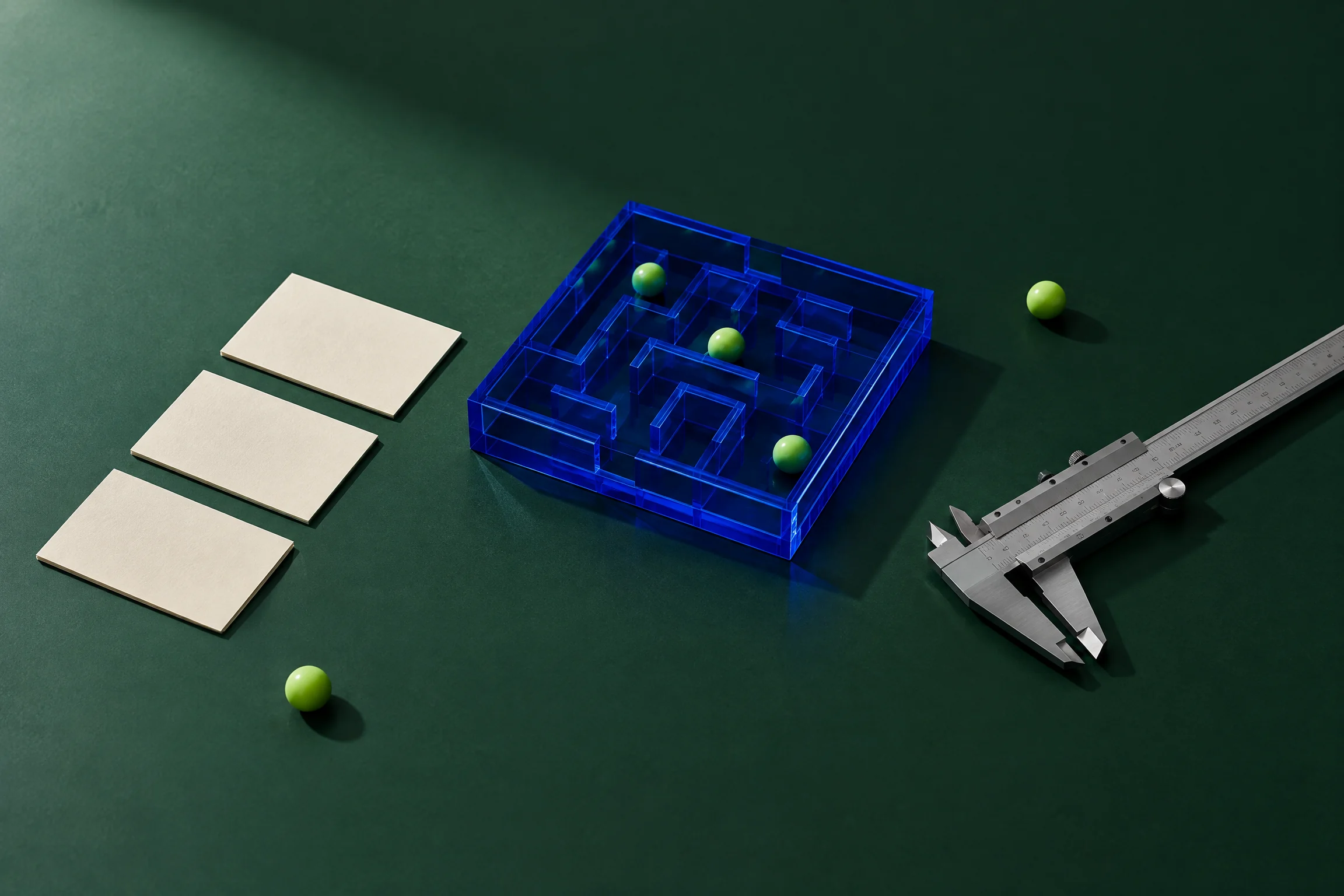 Objects on a quiet software testing bench